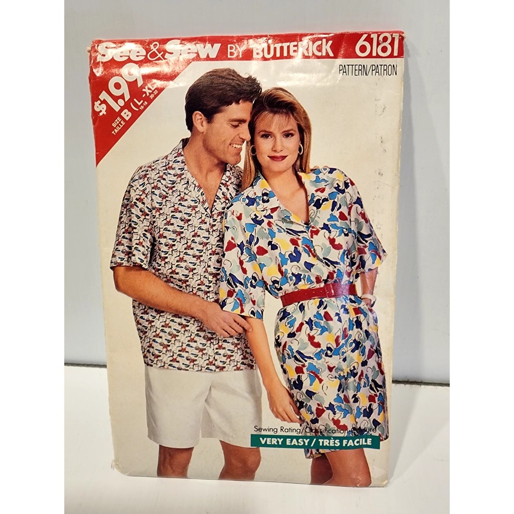 Butterick See & Sew Unisex Shorts & Shirt Pattern #6181